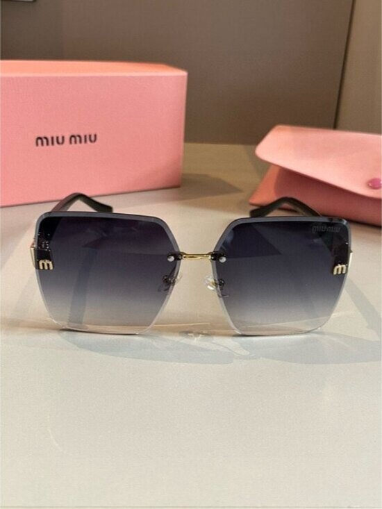 Miu Miu 2026 Premium Frameless Sunglasses for Women, UV Protection